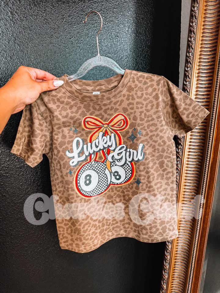 Lucky Girl on Brown Leopard