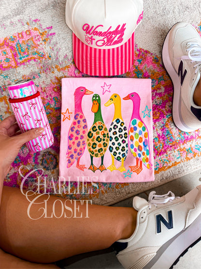 Glitter leopard ducks