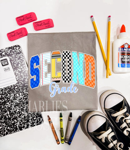 Blue checkered grades