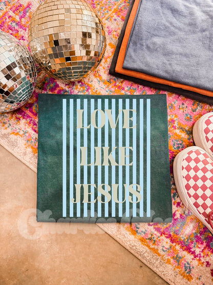 Love Like Jesus Blue & Green Stripes