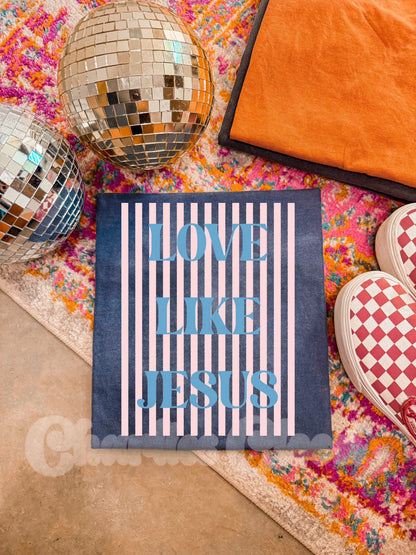 Love like Jesus blue & pink Stripe