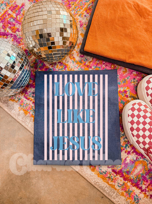 Love like Jesus blue & pink Stripe