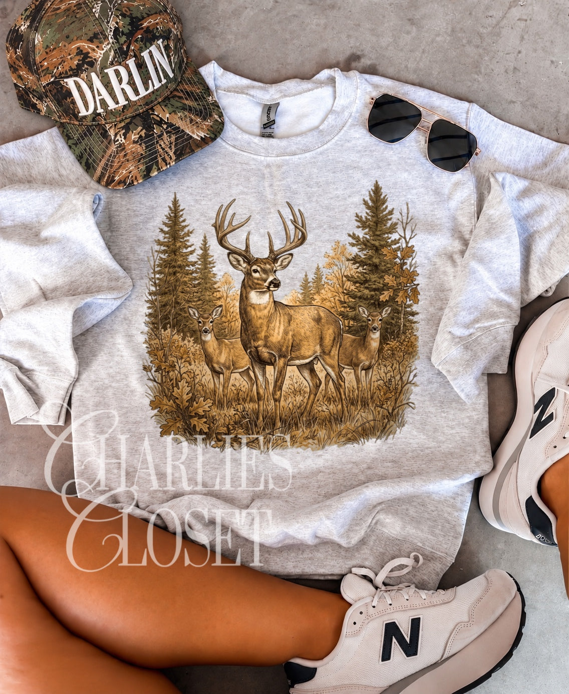 Fall deer in the trees
