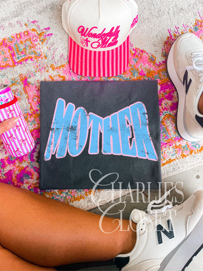 Blue with pink outline Mother