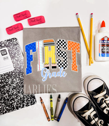 Blue checkered grades