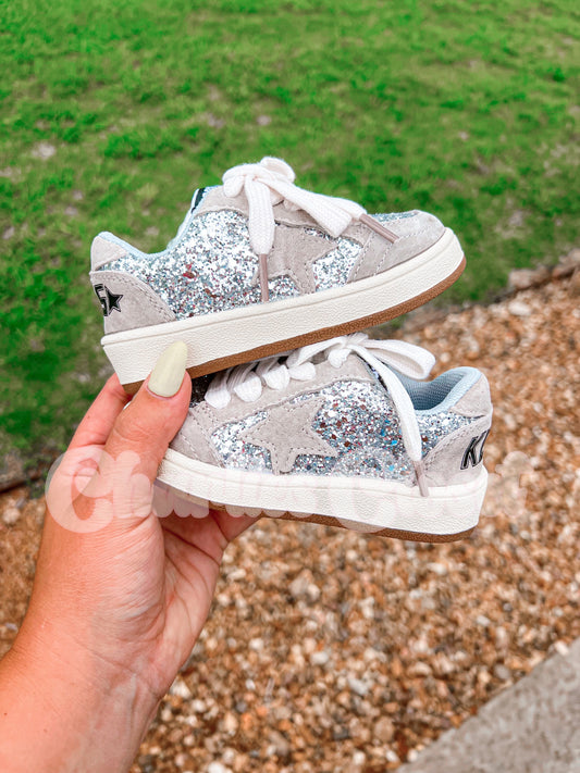 New grey silver glitter Low Top Sneakers *PRE ORDER*