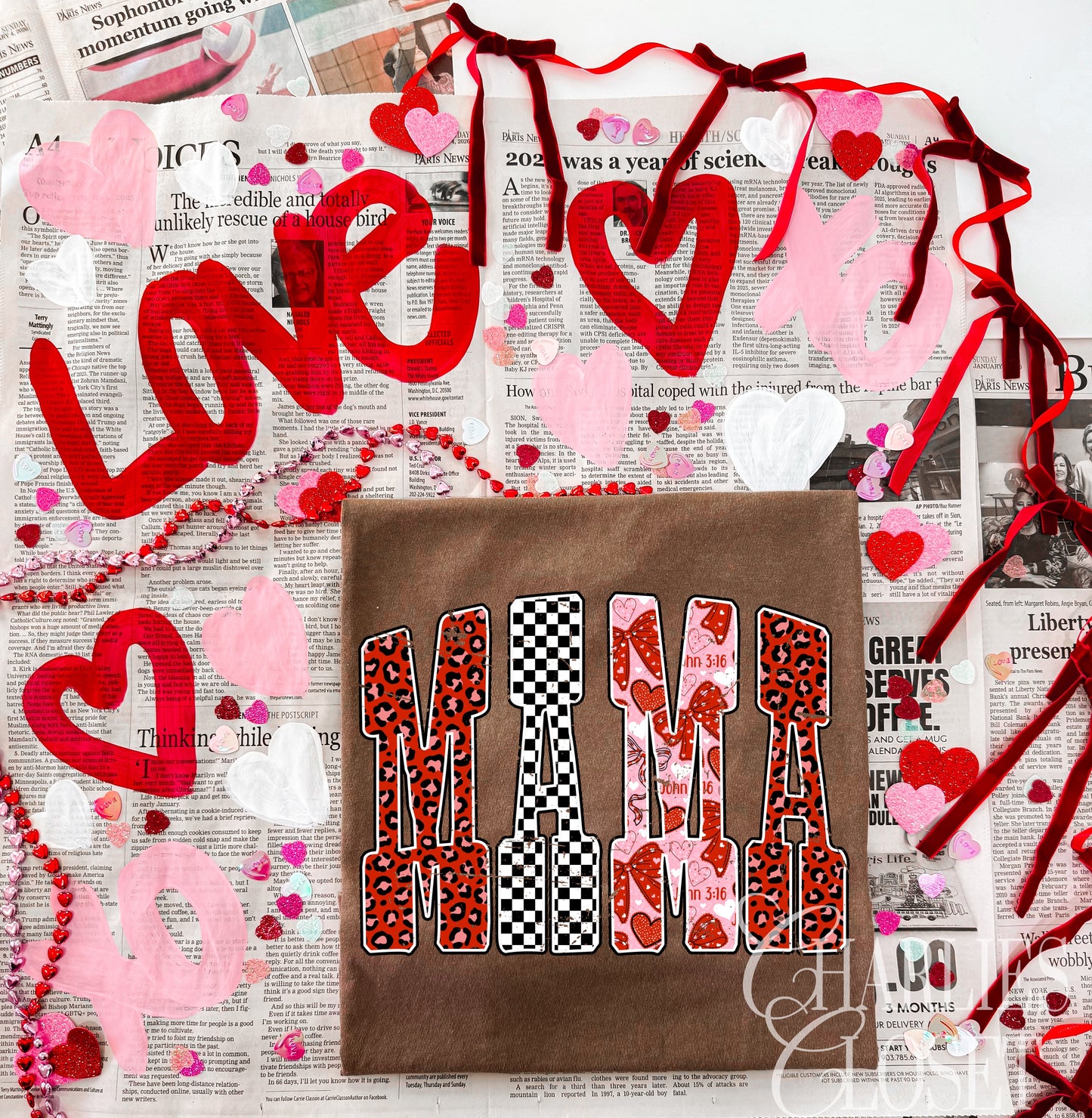 Mama with hearts