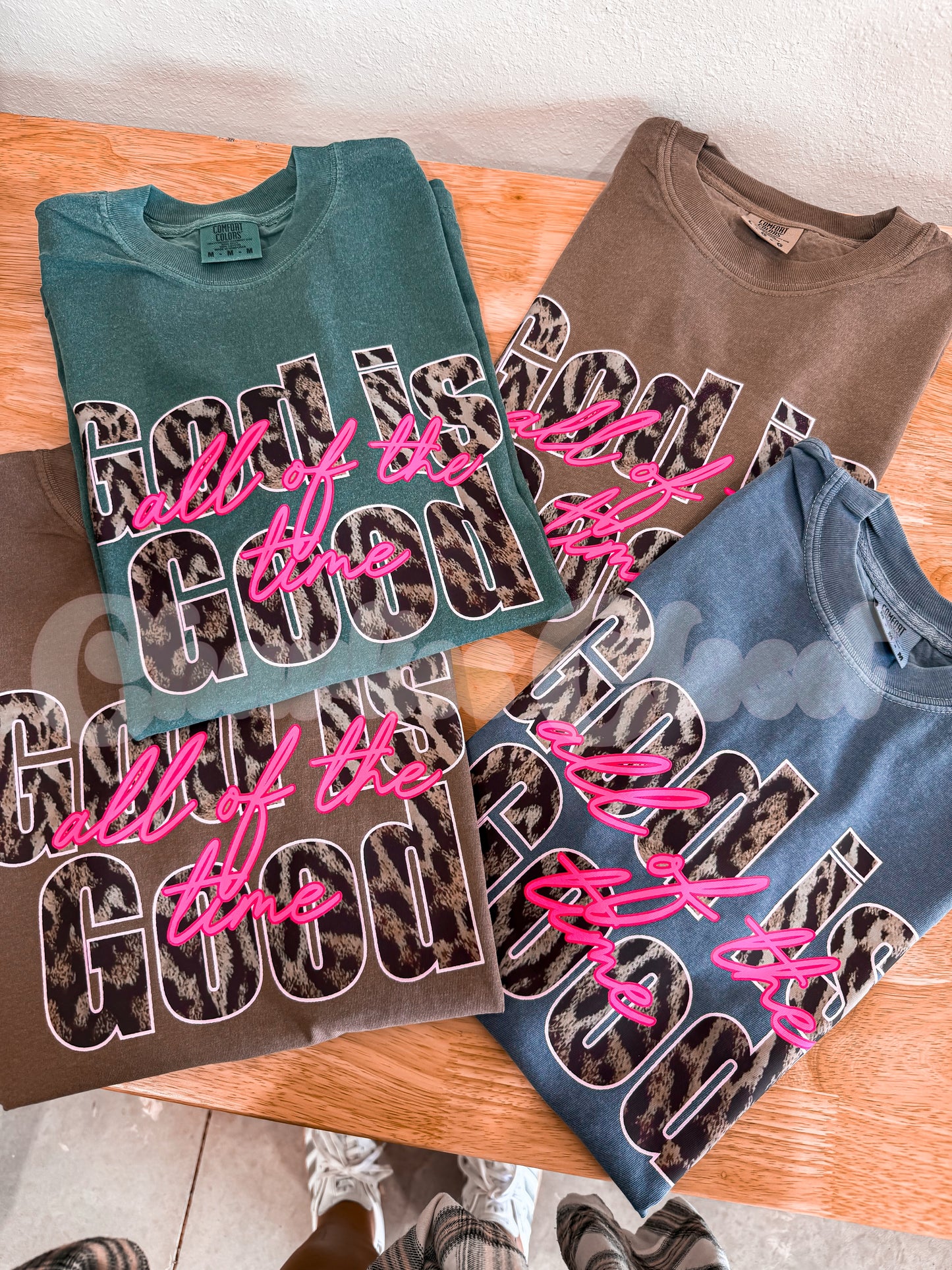 God is Good all of the time leopard pullover