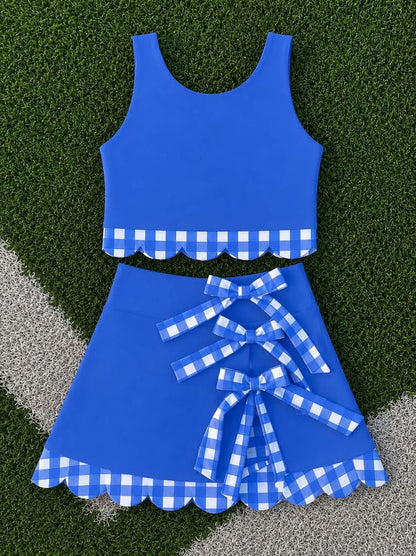Gingham Bow Skirt Sets
