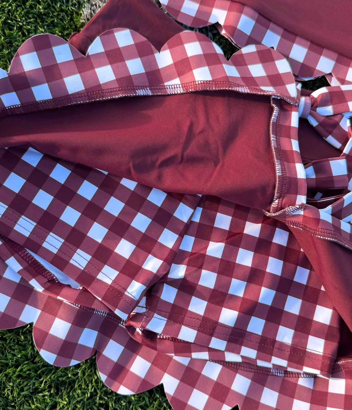 Gingham Bow Skirt Sets